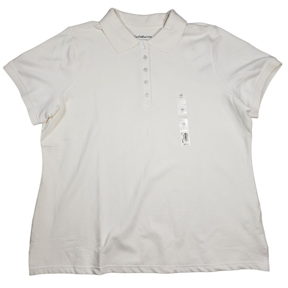 Croft & Barrow white Women's polo NWT,‎ size1X